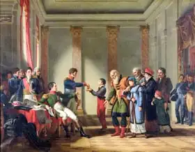 Tardieu, Jean-Charles: Napoleon Bonaparte (1769-1821) Giving a Pension of A Hundred Napoleons to the Pole, Nerecki
