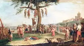 Callot, Claude: Hanging, from the Miseries and Misfortunes of War series, after the original painting by Jacques Callot
