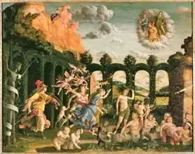 Mantegna, Andrea: Minerva Chasing the Vices from the Garden of Virtue