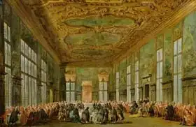 Guardi, Francesco: Doge Alvise Mocenigo IV (1701-78) Giving a Banquet for the Ambassadors
