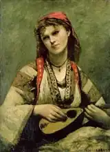 Corot, J. B. Camille: Christine Nilson (1843-1921) or The Bohemian with a Mandolin