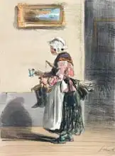 Geniole, Alfred Andre: Cleaning Lady, from Les Femmes de Paris