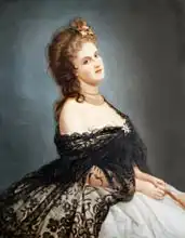 Italská škola (19. století): Portrait of Virginia Oldoini (1837-99) Countess of Castiglione