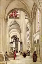Corot, J. B. Camille: Interior of the Cathedral of St. Etienne, Sens