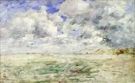 Boudin, Eugene Louis: Stormy Sky above the Beach at Trouville