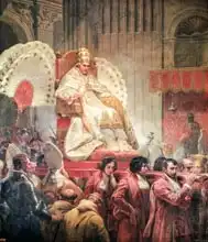 Vernet, Emile Jean Horace: Pope Pius VIII (1761-1830) in St. Peter on the Sedia Gestatoria