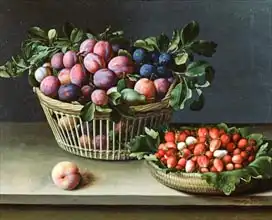 Moillon, Louise: Basket of Plums and Basket of Strawberries