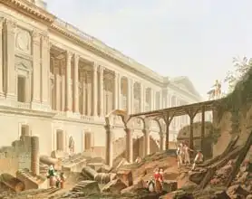 Demachy, Pierre Antoine: Demolition of the Hotel de Bourbon and clearing the Louvre Colonnade