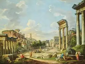 Pannini, Paolo Giovanni: View of Campo Vaccino in Rome