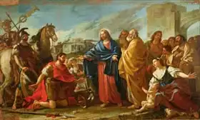 Vien, Joseph-Marie, (st.): Centurion Kneeling at the Feet of Christ or, Jesus Healing the Son of an Officer