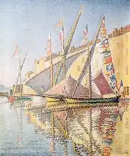 Signac, Paul: Sailing Boats in St. Tropez Harbour