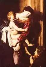 Caravaggio, M.: Detail of Madonna of the Pilgrims