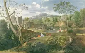 Poussin, Nicolas: Landscape with buildings