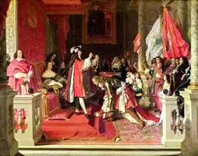 Ingres, Jean Auguste: Philip V of Spain making Marshal James Fitzjames, Duke of Berwick, a Cavalier of the Golden Fleece after the Battle of A