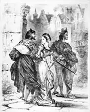 Delacroix, Eugene: Faust meeting Marguerite, from Goethe Faust