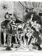 Delacroix, Eugene: Mephistopheles and the Drinking Companions, from Goethe Faust