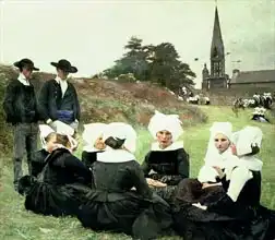 Dagnan-Bouveret, Pascal A.: Breton Women Sitting at a Pardon