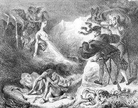 Delacroix, Eugene: Faust and Mephistopheles at the Witches Sabbath, from Goethe Faust