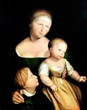 Holbein, Hans  (ml.): Artist Wife and Children