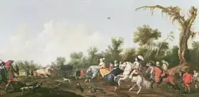 Palamedesz, Anthonie: Frederick V, the Winter King and his wife Elizabeth Stuart leaving for a hunt on horseback