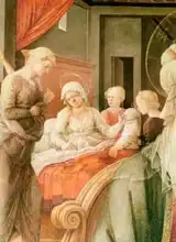 Lippi, Filippino: Tondo Bartolini, Madonna and Child (story of Mary)