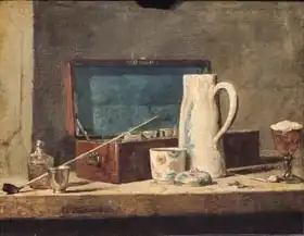 Chardin, Jean-Siméon: Still Life of Pipes and a Drinking Glass