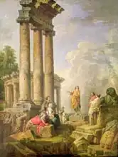 Pannini, Paolo Giovanni: Ruins with Saint Paul preaching