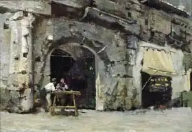 Herbert or Hebert, Antoine Auguste Ernest: Rome, Dark Shops