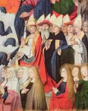 Quarton, Enguerrand: Prelates and saints, detail of the Coronation of the Virgin