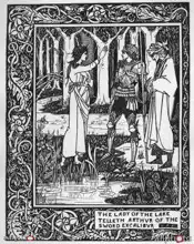 Beardsley, Aubrey: The Lady of the Lake telleth Arthur of the sword Excalibur, illustration from Le Morte Arthur