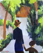 Macke, August: Mother with baby in the park
