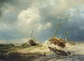 Achenbach, Andreas: Ships in a Storm on the Dutch Coast