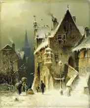 Schlieker, August: Small Town in the Rhine