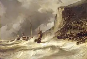 Isabey, Louis Eugene Gabriel: Storm on the Coast at Etretat, Normandy