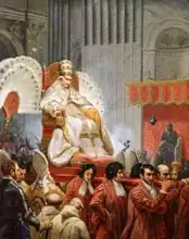 Vernet, Emile Jean Horace: Pope Pius VIII (1761-1830) in St. Peter on the Sedia Gestatoria