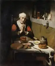 Maes, Nicolaes: Old Woman Saying Grace, known as ??~The Prayer without End