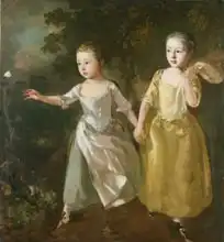Gainsborough, Thomas: Painter Daughters chasing a Butterfly