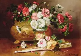 Cauchois, Eugene Henri: Still Life with a Fan