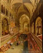 Anglická škola (17. století): Interior of Canterbury Cathedral