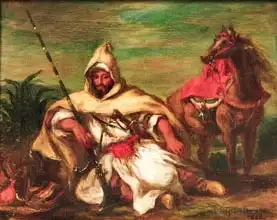 Delacroix, Eugene: Moroccan soldier sitting near his horse